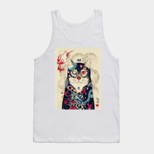 JAPANESE CAT IN SNAKE TATTOO Tank Top